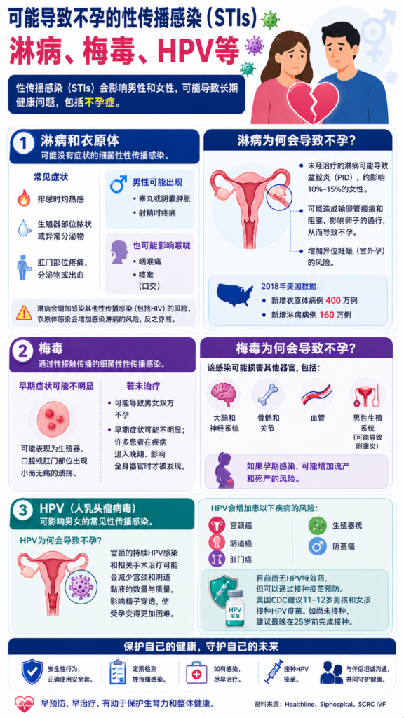 淋病、梅毒与 HPV：性传播疾病如何导致不孕不育