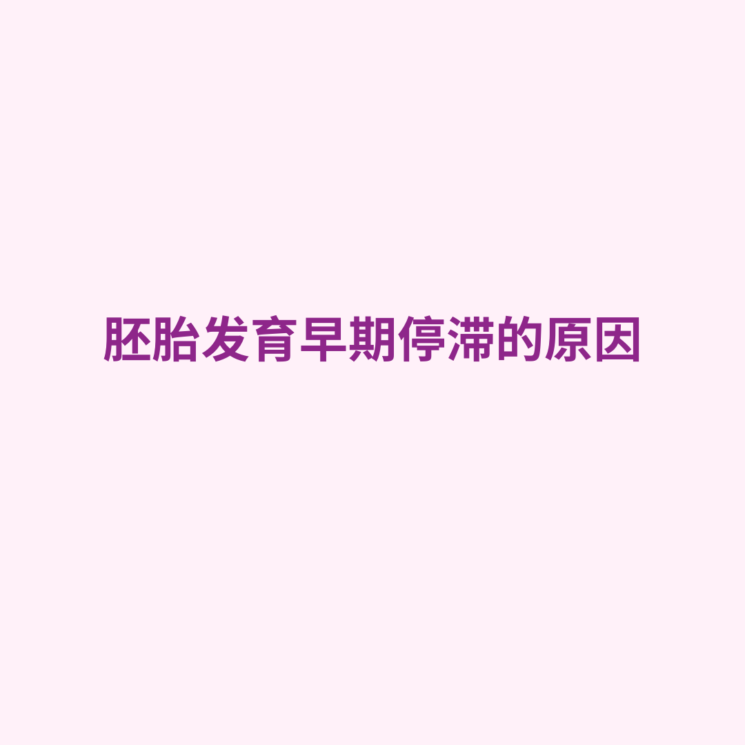 胚胎发育早期停滞的原因