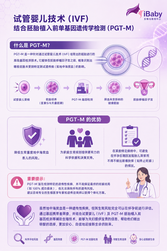 地中海贫血试管婴儿 PGT-M 胚胎染色体筛查 地贫基因携带者怀孕 孕前地中海贫血筛查 第三代试管阻断地贫