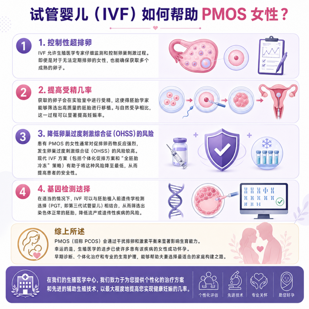 PMOS生育, PMOS试管婴儿, 多内分泌代谢-卵巢综合征与怀孕, PMOS不孕治疗, PMOS影响怀孕吗, 多囊卵巢综合征可以做试管吗, PMOS排卵障碍治疗, PMOS IVF成功率, 胰岛素抵抗如何影响生育, 试管婴儿针对PMOS的优势
