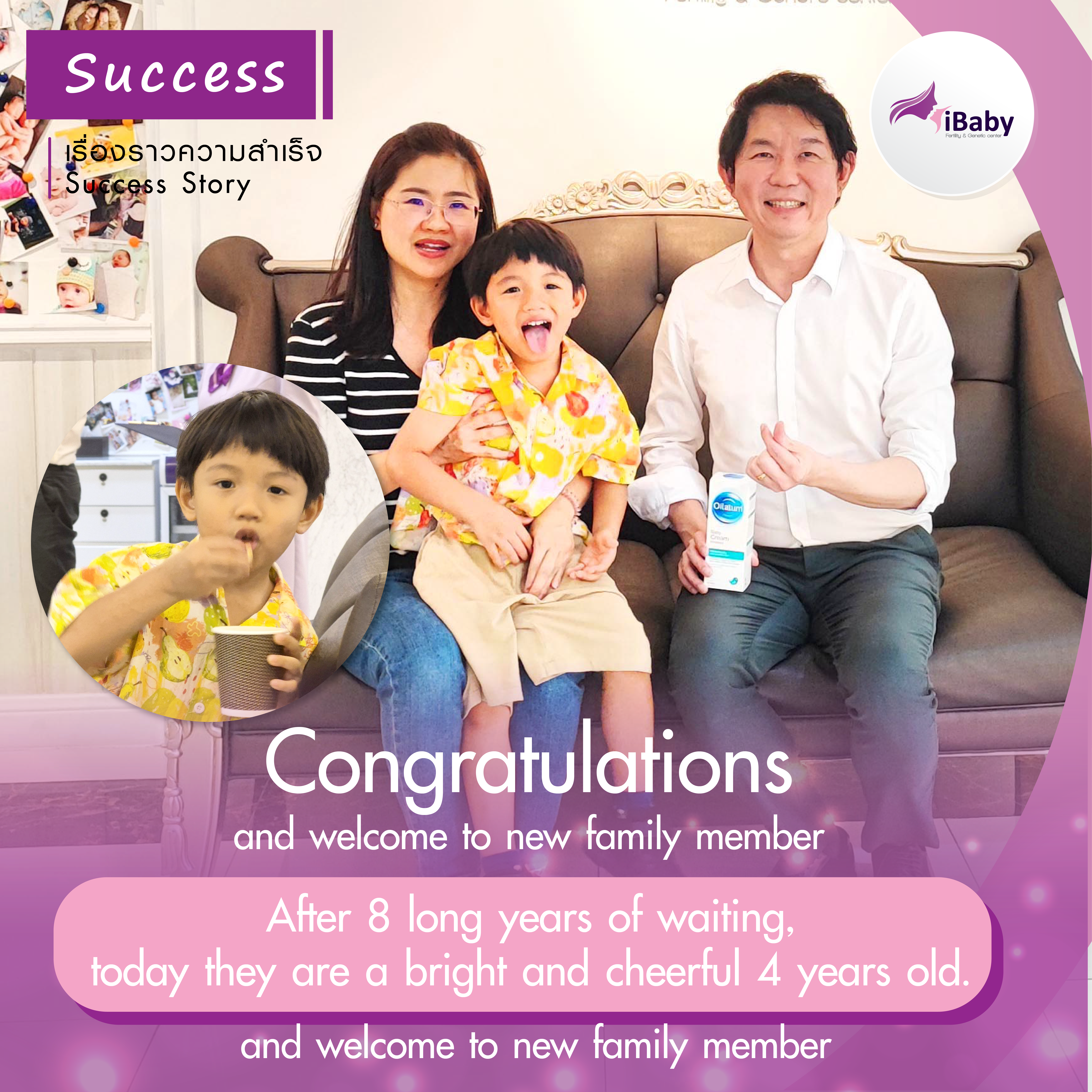 Waiting for 8 long years, and finally, a most special gift was given. From that tiny embryo back then, today she/he has blossomed into a bright 4 years old.