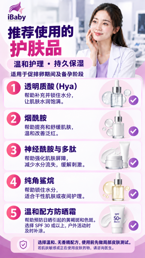 促排卵期间护肤品 (Skincare during egg stimulation), 备孕护肤指南 (Pregnancy preparation skincare guide), 孕妇可用护肤品 (Pregnancy safe skincare), 备孕期间能用护肤品吗 (Can you use skincare while trying to conceive)